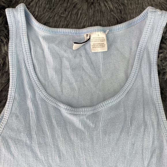Baby blue ribbed tank top - Picture 4 of 16